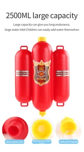 Detail of 2500ML firefighter water tank backpack with leak-proof cap for kids