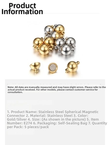 Makro-Detail von Magnetverschlüssen in Gold und Silber für DIY-Schmuckherstellung