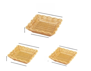 Detailed size guide for small medium and large woven fruit baskets in cm dimensions