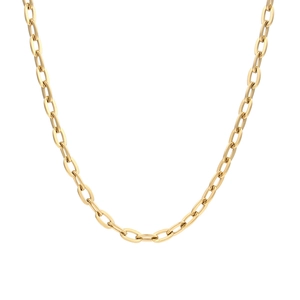 Elegante collana a maglie paperclip dorata da donna in acciaio inossidabile lucido