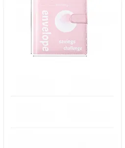 Pink PU leather A5 savings challenge binder dimensions 17.5x23.5cm with magnetic closure