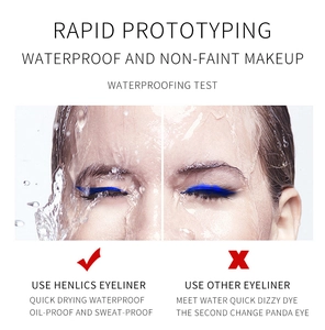 Waterproof and smudge-proof eyeliner comparison test showing long-lasting results