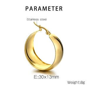 Detailed size parameters of wide gold hoop earrings with dimensions and weight specs