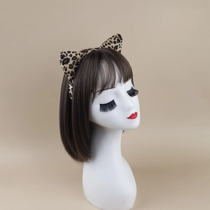 Cute leopard print cat ear headband for animal cosplay costumes and themed parties