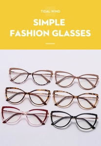 Cat eye glasses frames collection in six colors with stylish TR90 blue light blocking