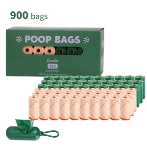 Set van 900 biologisch afbreekbare hondenpoepzakjes met lavendelgeur en dispenser