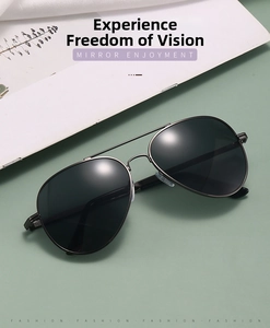 Close-up of classic aviator sunglasses with dual-bridge metal frame and adjustable nose pads
