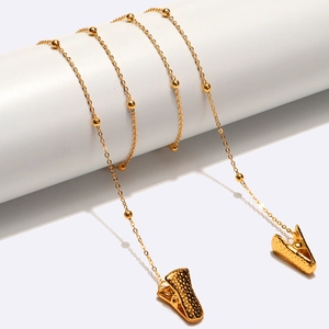 Metal Alloy Bead Glasses Chain Mask Lanyard With Crocodile Clips Anti-Lost Non-Slip Decorative Neck Strap For Women Men
