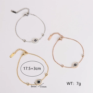 Edelstahl Evil Eye Armbänder in Gold, Silber und Roségold mit Zirkon-Steinen besetzt