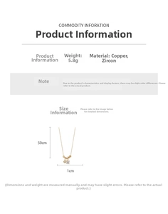 Detailed specs of 18k gold plated copper necklace with zircon pendant weighing 5.8g
