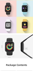 Close-up of smart watch cases showing 13mm thickness and colorful silicone straps