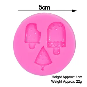 Moule silicone rose glace et pastèque pour décoration chocolat fondant DIY de 5cm