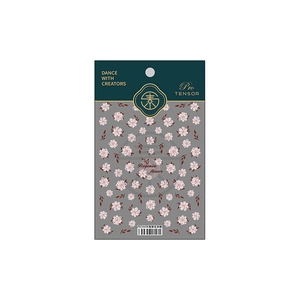 Self-adhesive begonia flower nail art stickers TS-1519 with pink petals and red leaves
