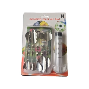 Professional 3D jelly art tool set with syringe and 10 stainless steel needles for cake design