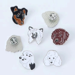 Cute American cartoon dog enamel pins set with durable metal alloy finish for backpacks