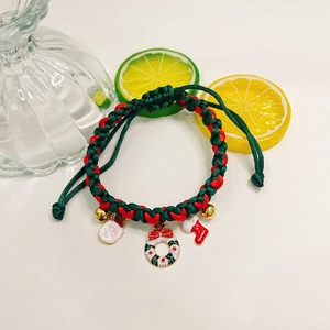 Detail der Weihnachts-Haustierhalskette mit Emaille-Anhängern und Goldglöckchen