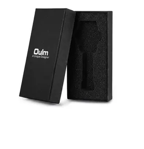 Men's sports quartz watch packaged in a sleek black rectangular gift box with foam padding
