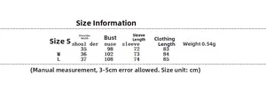 Size chart showing shoulders, bust, and length measurements for the colorblock shirt dress