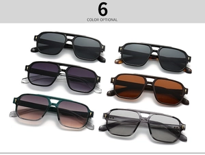 Detailed grid of aviator sunglasses with signature gold arrow rivets and six color options