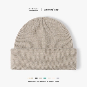 Unisex Faux Rabbit Fur Beanie Winter Warm Knitted Hat Ribbed Plain Soft Outdoor Cold Weather Skull Cap For Men Women