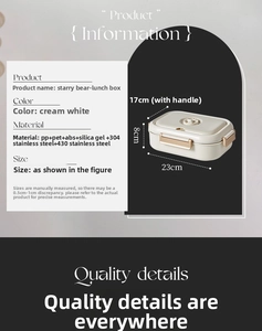 Detailed specs of 304 stainless steel lunch box with leak-proof lid for office or school
