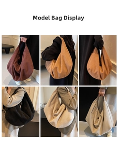 Large capacity suede tote bag available in multiple colors for stylish commute wear