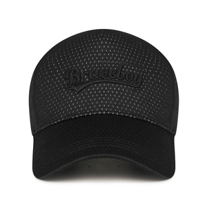 Casquette baseball en maille noire avec broderie Braveboy, chapeau pare-soleil respirant