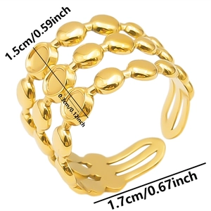 Three-row geometric oval ball open ring dimensions with 1.5cm adjustable gap