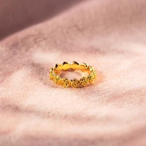 S925 Sterling Silver Rose Flower Ring For Women Elegant Gold Plated Floral Band Statement Ring Fashion Jewelry Gift