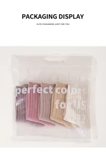 5-pack of ribbed cotton children's socks in Morandi colors with zip-lock packaging