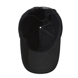 Black winter baseball cap for men with fleece lining and ear protection for outdoor warmth