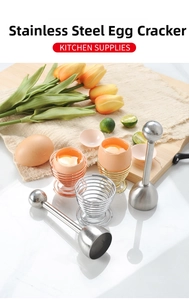 Stainless steel egg topper tool set with gold, rose gold, and silver spiral holders