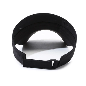 Visiera parasole nera unisex con cinturino in velcro regolabile per sport e tempo libero