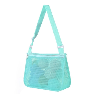 Sac de Rangement en Maille pour Jouets de Plage pour Enfants Pochette Organizer Respirante avec Sangle Réglable pour Voyage en Plein Air