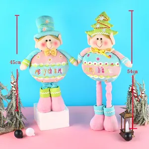 Telescopic Christmas elf dolls with height adjustment from 45cm to 54cm in pastel colors