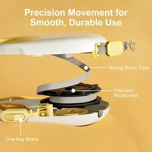 Exploded view showing internal mechanical spring of retractable dog leash with 5M nylon cord