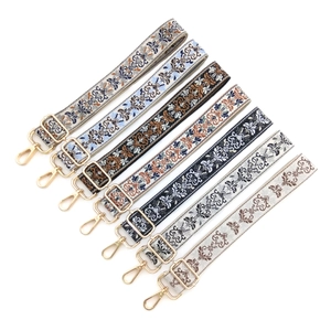 Ethnic Embroidery Bag Strap Replacement Wide Shoulder Belt Vintage Floral Jacquard Crossbody Guitar Style Polyester Bag Belt