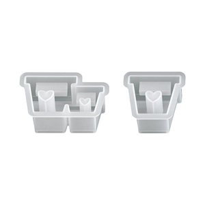 Translucent heart-shaped silicone resin mold for DIY flower pots and candle holders