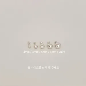 Detailed comparison of 925 sterling silver ball stud earrings in sizes 3mm to 7mm