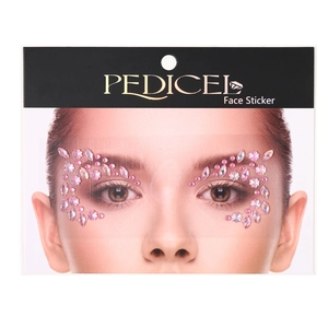 Adesivi per viso con strass rosa in forme di stelle e tondi per trucco occhi da festa