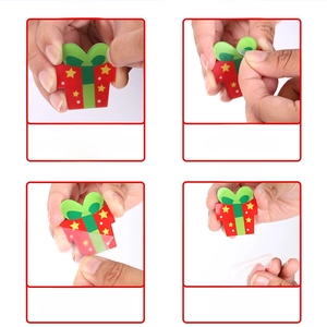 Step-by-step guide showing how to remove the protective film from acrylic Christmas gift charms