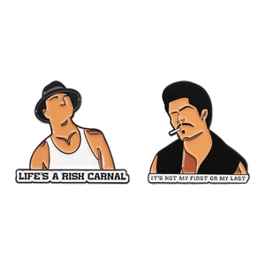 Blood In Blood Out movie enamel pins featuring iconic characters and movie quotes set