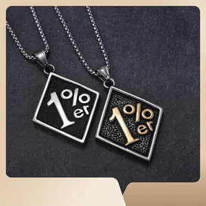 Vintage 1%er rautenförmige Metallkette mit Streetstyle-Anhänger für Herren