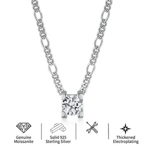 925 Sterling Silver Moissanite Pendant Necklace Hip Hop Cuban Figaro Chain Bull Head Clavicle Chain Jewelry For Couples