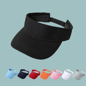 Unisex Sun Visor Hat Polyester Breathable Wide Brim Adjustable Velcro Outdoor Summer Sport Solid Color Casual Empty Top