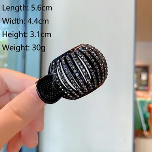 Pince à cheveux nid de pie avec strass brillants pour queue de cheval, 5.6x4.4cm