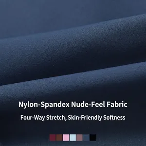 Navyblauwe yoga broek met hoge taille, nude-feel textuur en vierzijdige stretch stof