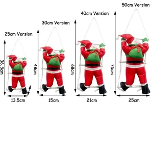 Christmas Santa climbing ladder decorations in four sizes from 25cm to 50cm tall
