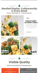 Christmas window stickers featuring festive pine branches and berries with double-sided design