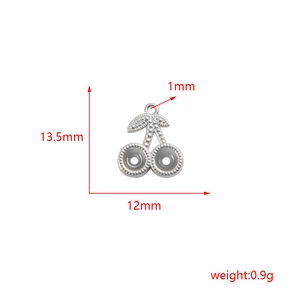 Macro view of cherry pendant size dimensions 13.5x12mm with weight 0.9g for jewelry DIY
